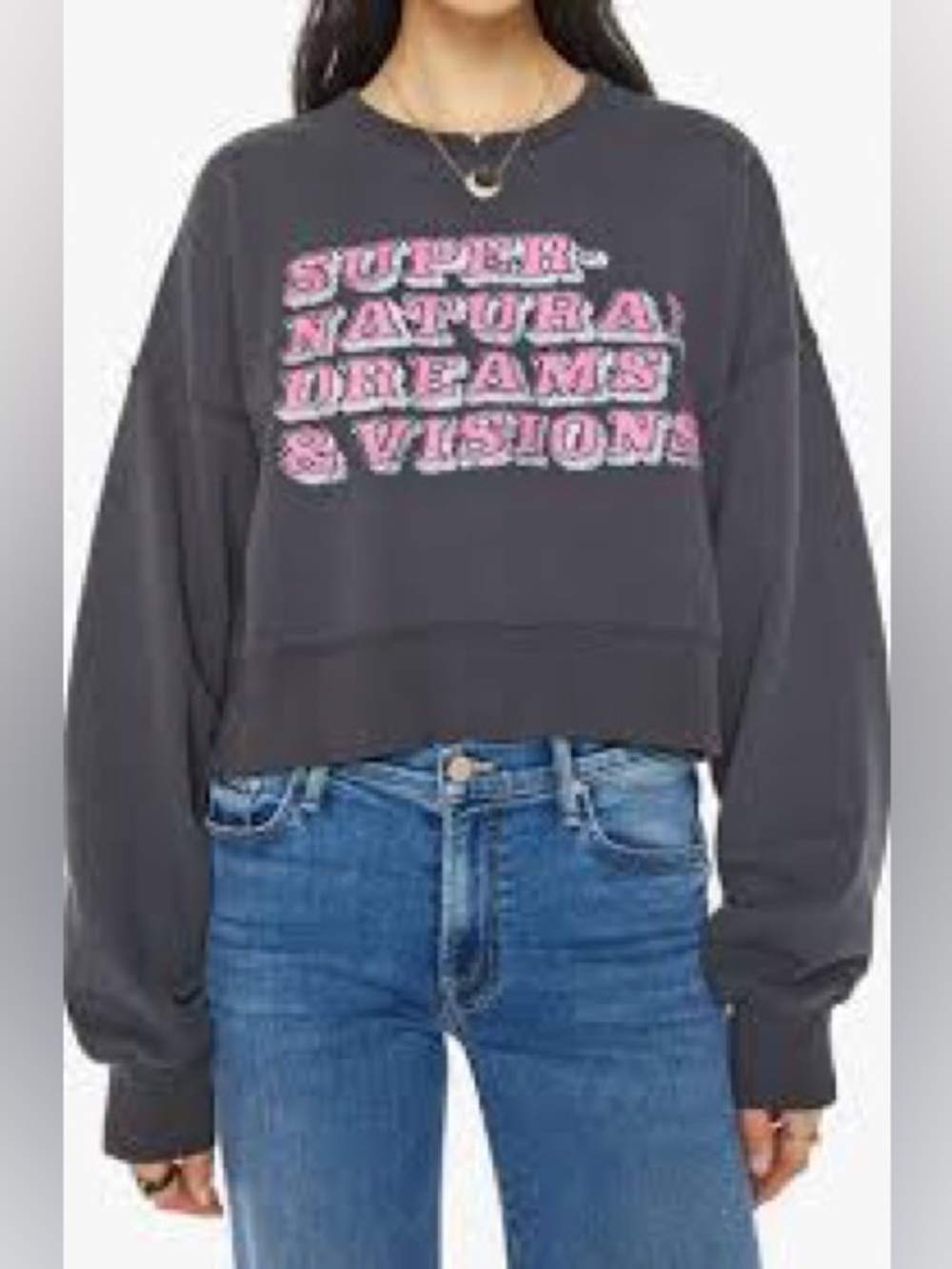 Mother The Winger Graphic Cotton Sweatshirt Sz Medium